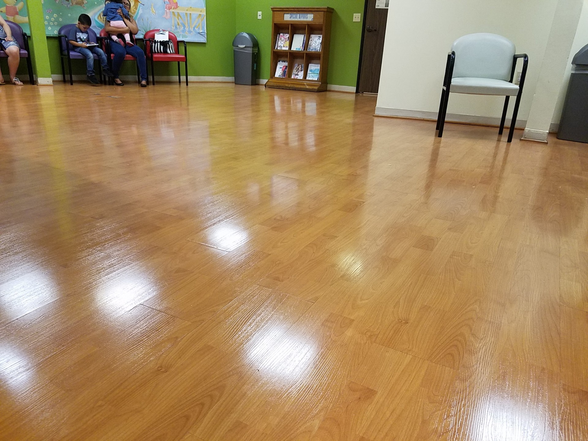 Pediatric waiting room floor polished to a shine