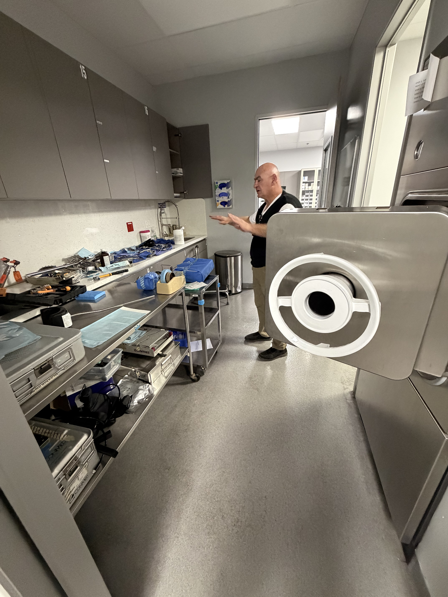 Surgical facility cleaning by MGD
